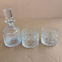 Stapelbare kristallen glazen wijnkaraf glazen set ouderwetse tumblers vintage stijl 300ml inhoud machinaal geperst feestwijn