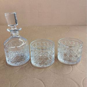 Set di Bicchieri Decanter in Cristallo Impilabili, Bicchieri Old Fashioned Stile Vintage, Capacità 300ml, Pressati a Macchina per Feste - Product Image 5