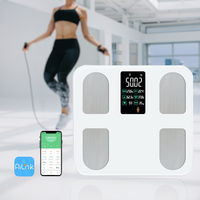 Pèse-personne intelligent à grand écran VA, design original, analyseur de graisse corporelle numérique personnel, capacité 180 kg, IMC, fréquence cardiaque, compatible application