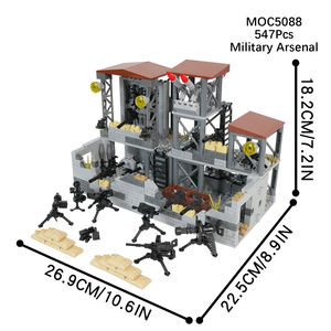 MOC Militaries Arsenal Scene, <span class=keywords><strong>Kit</strong></span> de Construcción de Posiciones de Batería, Ladrillos de Modelo de Guerras, Juguetes Educativos Creativos DIY para Niños MOC5088 - Product Image 3