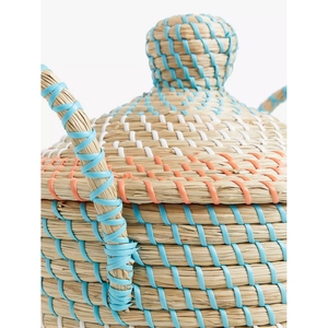 Cesta de Almacenamiento Multifuncional Ecológica de Jacinto de Agua y Pasto Marino, con Tapa, Tamaño y Logotipo Personalizables, para Organización del Hogar - Product Image 6