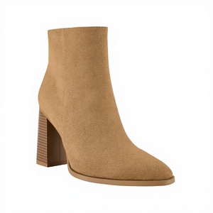 Nouvelles bottes de moto pour femmes, automne/hiver, fermeture éclair, semelle en caoutchouc, talon épais - Product Image 1