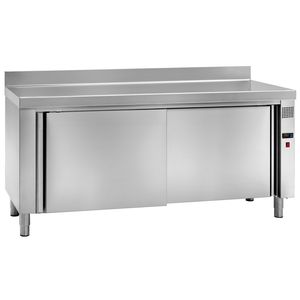 Table chauffante murale électrique pour restaurants et écoles 2 portes et 2 étagères 1600x600x850mm 3000W 230/1V-EURAST Modèle 61000440 - Product Image 1