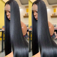 Peluca de Cabello Humano Natural SDD, Cabello Vietnamita Virgen con Cutícula Alineada, Encaje Transparente HD, 100% Sin Pegamento, Encaje Completo, para Mujer