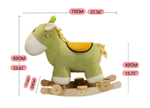 Cheval à bascule en peluche pour enfants personnalisé, licorne rose - Product Image 5