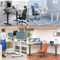 Meubles de bureau à domicile modernes, table réglable en hauteur, bureau ergonomique électrique à double moteur, bureau d'étude assis-debout