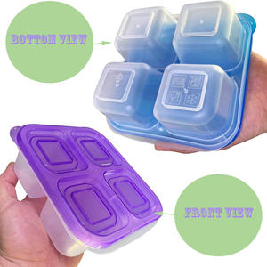 Tre e quattro grid bento box PP lunch box per picnic all'aperto <span class=keywords><strong>set</strong></span> di box per snack - Product Image 5