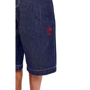 กางเกงยีนส์ขาสั้นผู้ชายคุณภาพสูง น้ำหนักปานกลาง ระบายอากาศได้ดี ปักโลโก้ตามสั่ง สีซีดแบบวินเทจ แต่งลายปัก - Product Image 3