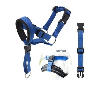 Muzzle US anjing nilon Modern dengan tali pengaman penutup mulut Harness untuk mencegah tarik berat kerah tali Halter - Product Image 4