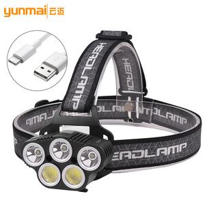 Linterna frontal 5LED recargable con batería incorporada, carga tipo C, luz para senderismo y camping al aire libre - Product Image 2