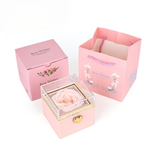 Regalo di Natale e San Valentino, Rosa Eterna di Lusso Rotante Conservata in Scatola di Acrilico per Donne e Ragazze - Product Image 6