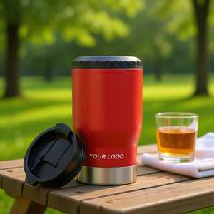 Mug de voyage isotherme OEM en acier inoxydable 14oz avec couvercle rabattable, logo personnalisé pour café, thé, bière, eau - Product Image 2