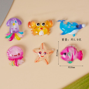 อุปกรณ์ตกแต่งรูปสัตว์ทะเลใสๆ ของ BZY Crafts สำหรับตกแต่งเคสมือถือ รองเท้า กิ๊บติดผม จี้น่ารัก ติดแก้ว ติดเสื้อผ้า ทำจากเรซิ่น - Product Image 4