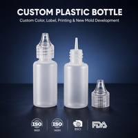 Botol Tekan LDPE Lunak Mini 16ml Label Pribadi Kustom Dengan Nozel Runcing untuk Lem dan Cairan Kosmetik