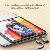 Hub de 7 Puertos USB-C 7 en 1 de Aluminio, Extensor Divisor USB Multipuerto con Varios Puertos USB, Estación de Acoplamiento Portátil