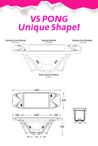 HEROVR Table de <span class=keywords><strong>jeu</strong></span> de beer pong en acier inoxydable, équipement <span class=keywords><strong>d</strong></span>'arcade intelligent, design modulaire, montage mobile pour festival - Product Image 5