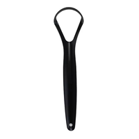 Nettoyant de Langue en Acier Inoxydable Noir Portable, Lavable et Étanche en Forme de U pour Éliminer la Plaque Lingual et les Surcharges – Idéal pour une Hygiène Buccale Optimale