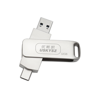 USB Flash Drive logam, Flash Drive kecepatan tinggi 300 MB/S, Stik Usb Solid kustom 256GB 512GB GB