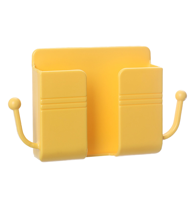 Wall-Mounted Bedside Rack Single Mobile Phone Charging Remote Control Storage Box Adhesive Plastic Modern Sustainable