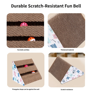 Driehoekig rechtopstaand krabplank voor katten Bell Creatief kattennest Duurzaam golfkarton Kattenhuis Leuke stijl kattenkarton Kattenboom - Product Image 2