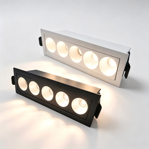 Luminaria LED Empotrable Rectangular de 5 Cabezas, Regulable, de Aluminio Fundido, con Buena Disipación de Calor, Downlight LED Lineal Comercial - Product Image 2