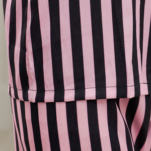 Conjunto de Pijama de Seda Satinada para Mujer, Nuevo, Estampado a Rayas, Manga Larga - Product Image 6