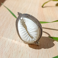 Bague coquille avec torsion en argent Sterling bague déclaration bohème Boho cauri haute qualité bague cadeau pour ses bijoux
