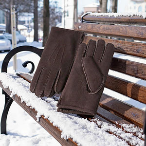 Musterexemplar Herren- und Damen-Vollfingerhandschuhe aus Doppelseitigem Schafsleder Winter-Schafsleder Modische Echte Lederhandschuhe - Product Image 6