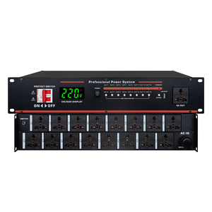 Séquenceur d'alimentation en rack 16 prises, séquence de marche/arrêt en 1 seconde, protection contre les surcharges 8000W, disjoncteur 63A, USB pour sonorisation professionnelle et scène <span class=keywords><strong>PA</strong></span> - Product Image 1