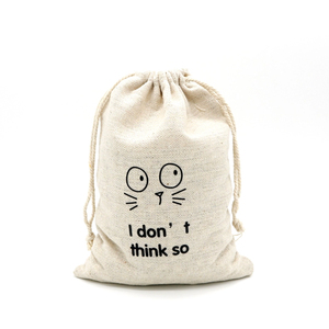 Sac à cordon personnalisé en coton et lin bio, beige, recyclable, pour le rangement de bijoux, pochette anti-poussière réutilisable pour la saison printanière - Product Image 6