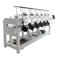 Machine à broder industrielle numérique automatique informatisée à 6 têtes, 12/15 aiguilles, 1200 tr/min, pour casquettes et t-shirts