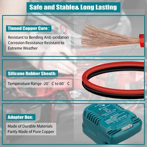 Adaptateur de démarrage pour batterie Makita 18V Li-ion alimenté par câble de démarrage avec pinces de câble de démarrage Chargeur de voiture portable Démarreur de voiture - Product Image 4