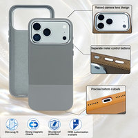 Coque de téléphone magnétique bicolore pour iPhone 18/17/16 Pro Max, hybride texturée, antidérapante, antichoc, avec protection de caméra surélevée