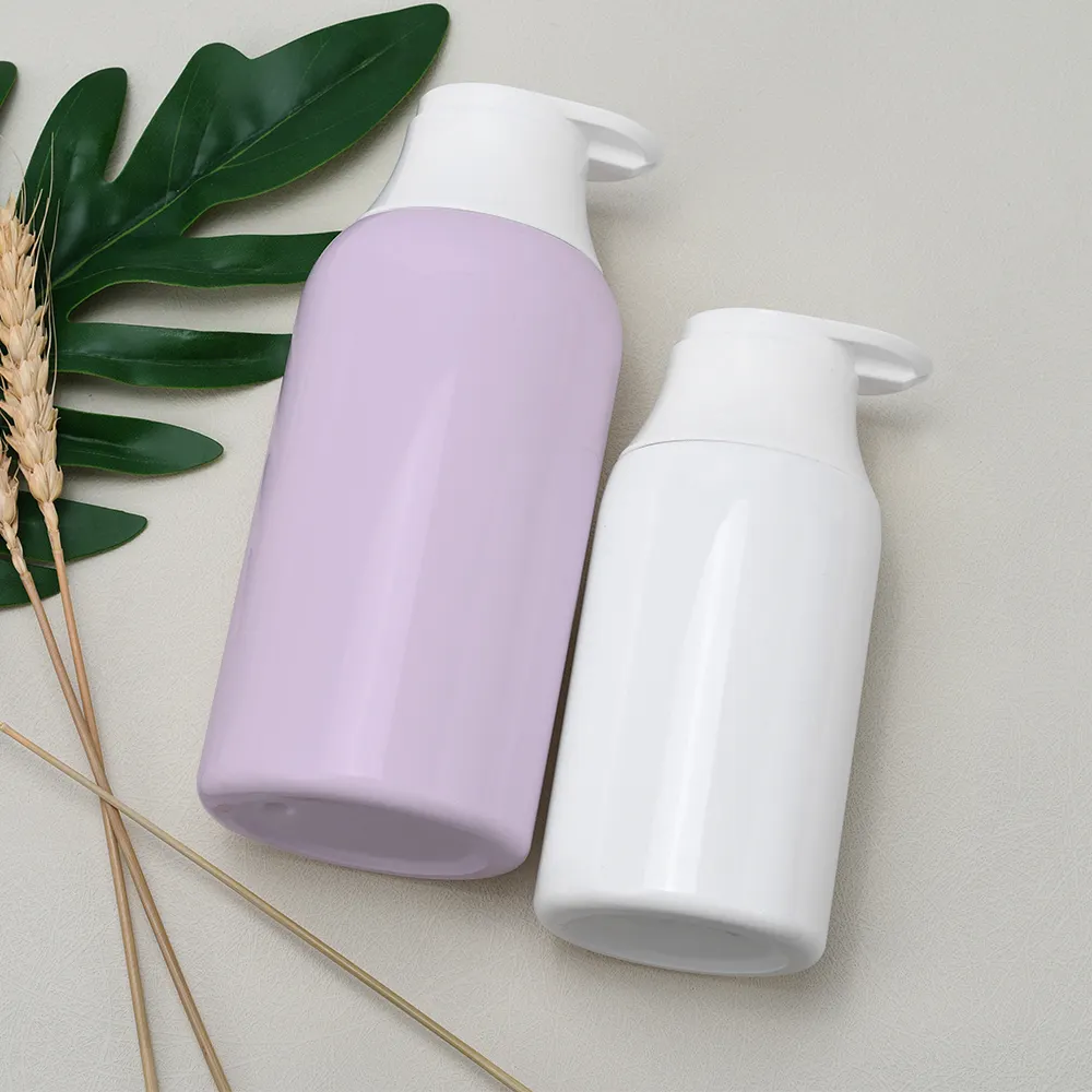 New design luxury cosmetic shampoo packaging 300ml 500ml boston round plastic hand liquid soap pump bottle