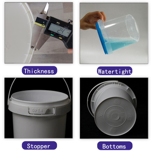 Cubo de plástico vacío de gran oferta con línea de escala de regla para contenedor de almacenamiento de detergente con asa y tapa - Product Image 2