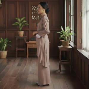 Ensemble Baju Kurung Borong Direct Kilang, Kebaya vintage brodée, Sulam Kerawang, écologique, sans repassage, Cey Crepe, robe maxi Raya - Product Image 4