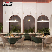Mobilier de restaurant commercial de luxe J2S, fauteuils et ensembles de tables rondes pour hôtel, café et projets d'aménagement hôtelier moderne