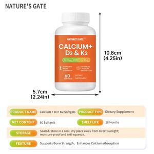 Cápsulas de Gel Suave de Vitamina D3 y K2 para Adultos ACORN OEM/ODM, Apoyo para la Absorción de Calcio y la Densidad Ósea (Personalizable) - Product Image 6