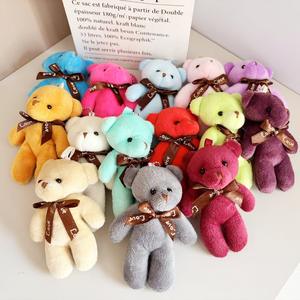 Porte-clés lumineux en peluche ours à nœud papillon, en coton PP doux et écologique, ours en une seule pièce, cadeau bouquet avec papier - Product Image 1