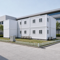 Maison préfabriquée à deux étages en conteneurs, bâtiment modulaire pour dortoirs et bureaux, logement de campement en acier démontable en kit