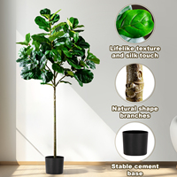 Arbre Bonsaï Ficus Banyan Artificiel de 3m de Haut en Tissu PE Soie pour Décoration Extérieure Mariages & Bureaux, Idéal pour Aménagement Paysager de Pâques - Vente en Gros