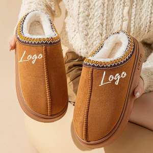 Ciabatte e <span class=keywords><strong>Pantofole</strong></span> In Peluche Calde per Interni da <span class=keywords><strong>Donna</strong></span> Uomo e Coppia con Logo Personalizzato Design con Tallone in Morbida Pelliccia Soffice Antiscivolo per l'Inverno - Product Image 1