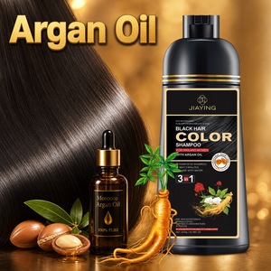 Shampoo colorant capillaire à l'huile d'argan OEM 500ml, crème colorante pour cheveux noirs, naturelle, à base de plantes, permanente, rapide, pour salon et maison, sans ammoniaque - Product Image 1