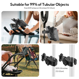 Support universel pour téléphone portable ou <span class=keywords><strong>iPad</strong></span>, 360 degrés, support de tablette, pour moto, vélo, poussette, tapis roulant - Product Image 5