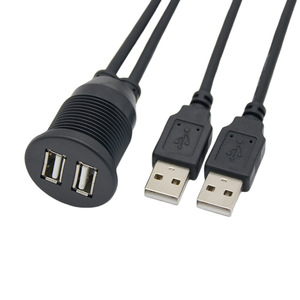 Dual-port <b>USB</b> <b>2.0</b> Waterproof <b>Cable</b> IP65 For Car Ship Motorcycle Dashboard Panels <b>USB</b> A Male To Female Extension Data <b>Cable</b> - Product Image 4