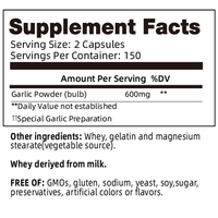 Extrait de plante d'ail de haute qualité 300 capsules Soutien à la santé cardiovasculaire pour adultes Complément alimentaire pour la santé cardiovasculaire