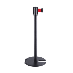 ホイールローラースタッカブルベース付き格納式ベルトバリアスタンションポール - Product Image 1