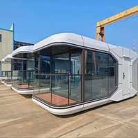 Maison capsule spatiale préfabriquée 2 chambres, chambre d'hôtel capsule préfabriquée, cabine de couchage type pod avec chambre