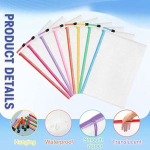Custom Clear PP Zipper <b>File</b> Organizer A4-Water Resistant Mesh Document Pouch for Office Stationery Business Travel - Product Image 4