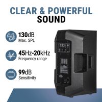 Système de sonorisation professionnel amplifié RQSONIC CAU12ADA 500W RMS 2 voies, enceintes actives 12 pouces